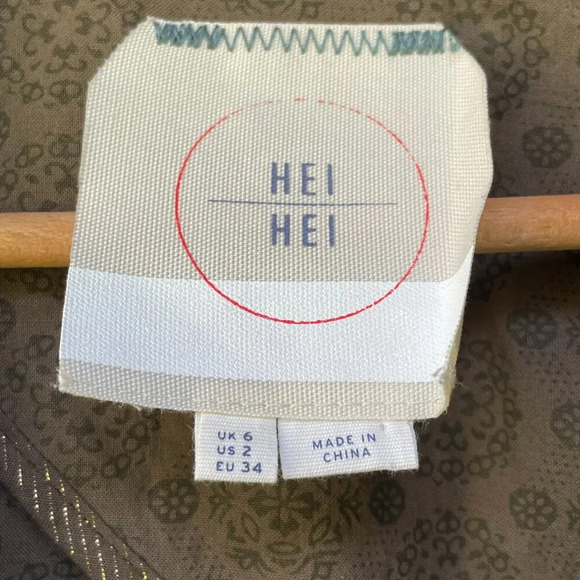 Anthropologie Hei Hei Delaine Women's Dark Olive Cotton Canvas Jacket Size 6 - Picture 4 of 14